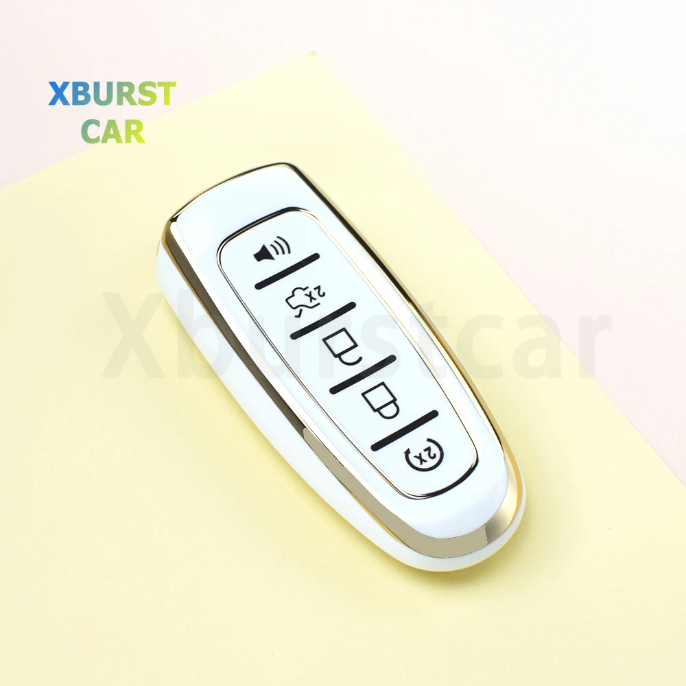 

5-кнопочный модный чехол для дистанционного ключа из ТПУ для Ford Edge Escape Expedition Explorer Focus Taurus Flex C-MAX, защитный чехол для брелока