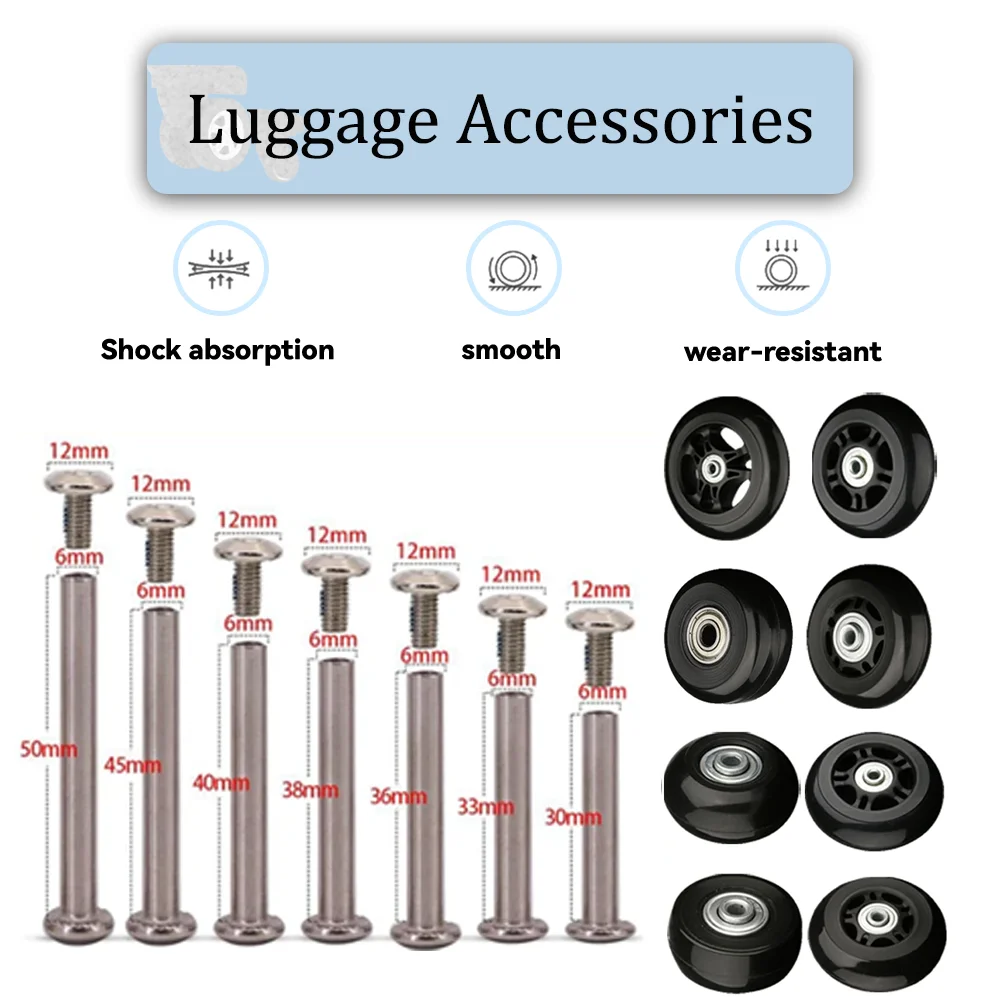 

Smooth trolley case Travel luggage leather case and bag Single wheel wear resistant wheel repair Travel accessories Silent