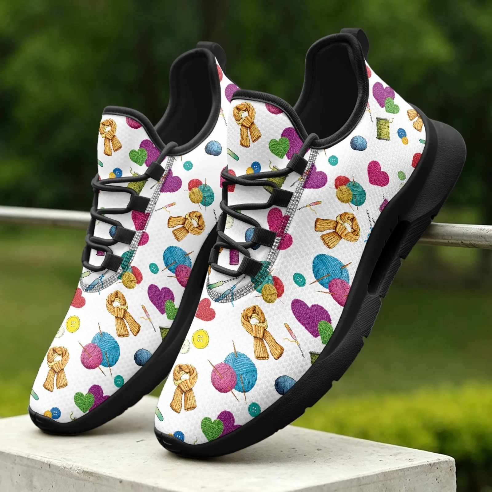 PENSTROLL Comfortable Everyday Sneakers Casual Lightweight Walking Driving Shoes for Office Men Heart-Shaped Yarn Pattern