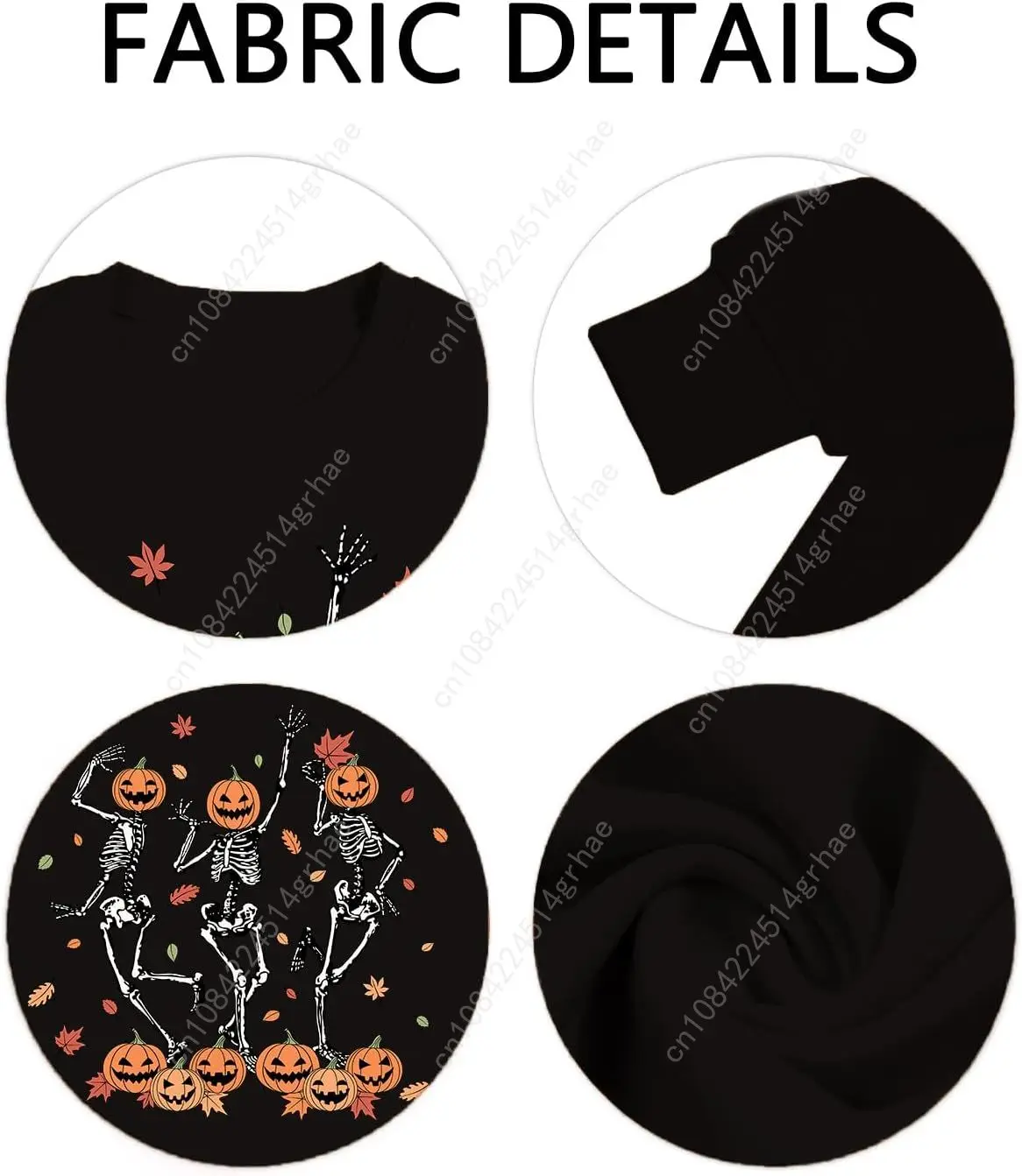 سويت شيرت الهالوين للنساء، قميص هيكل عظمي للرقص كبير الحجم، بلوفر برسومات جمجمة مخيفة، هدية على شكل يقطين #4