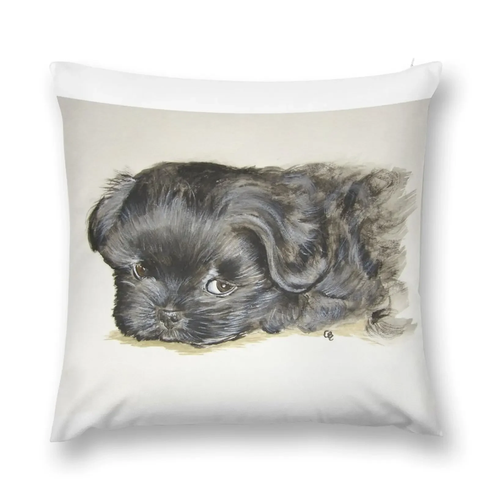 

Black Shih Tzu Puppy Throw Pillow Luxury Living Room Decorative Cushions Custom Cushion Photo pillow