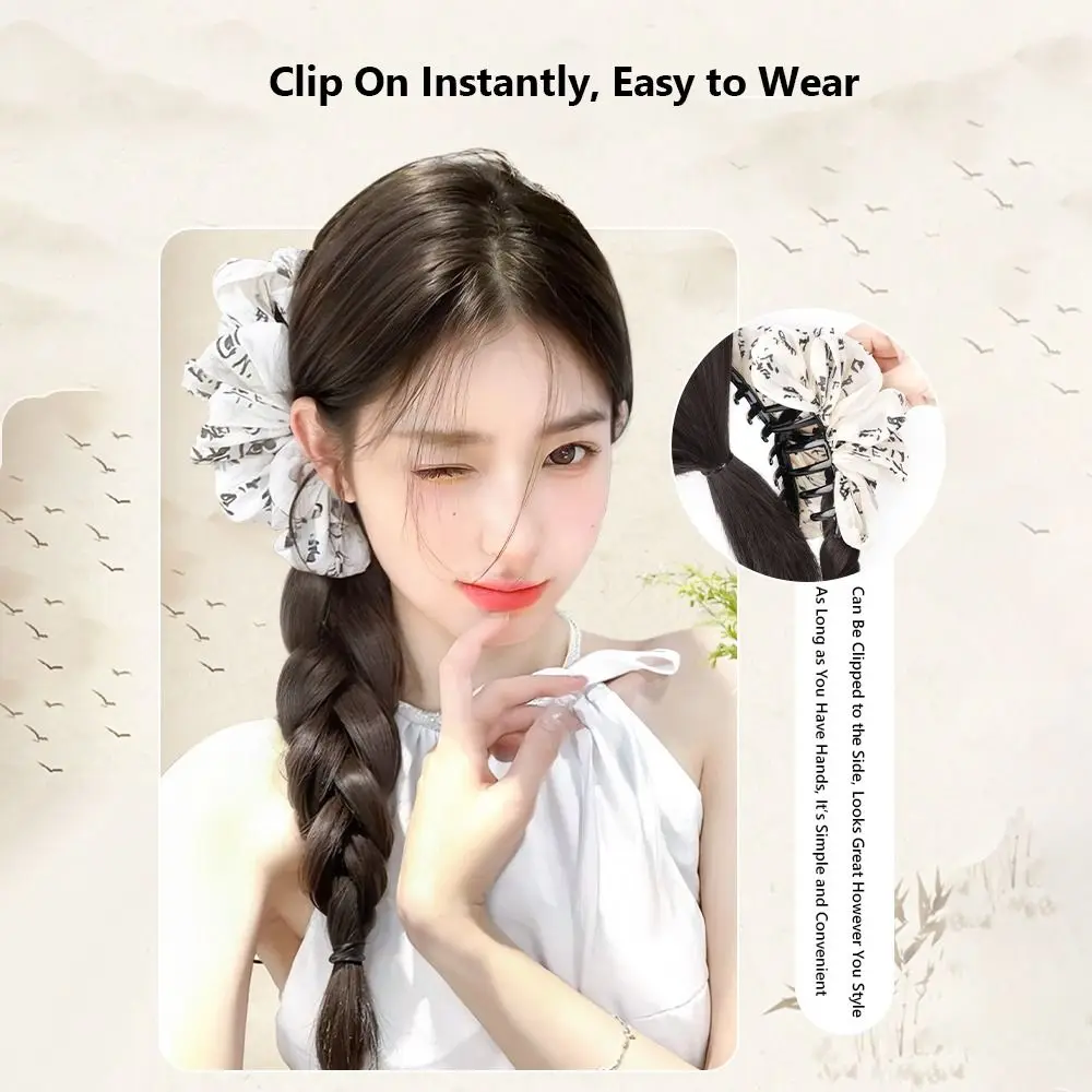 مع مخلب كليب ذيل حصان جديلة شعر مستعار الحبر نمط جديد مخلب شعر صيني قطعة واحدة التقليدية Hanfu و شيونغسام إكسسوارات الشعر