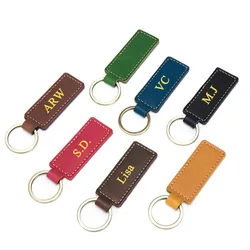 Porte-clés en cuir personnalisé gratuit, pendentif en cuir fait à la main, petit cadeau pour voiture