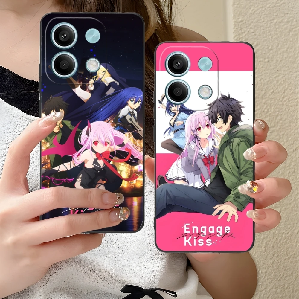 Anime Engage Kiss Mobile Cell Phone Case for Xiaomi Redmi Note 13 12 11 10 9 8 7 6 S A Pro Lite Plus 5G Black Phone Cover Shell