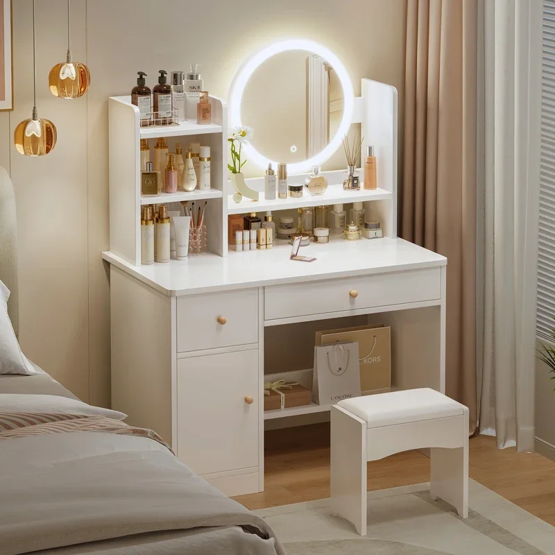 Dressing table, bedroom, minimalist modern makeup table, new internet famous makeup mirror with cabinet, simple and multifunctio