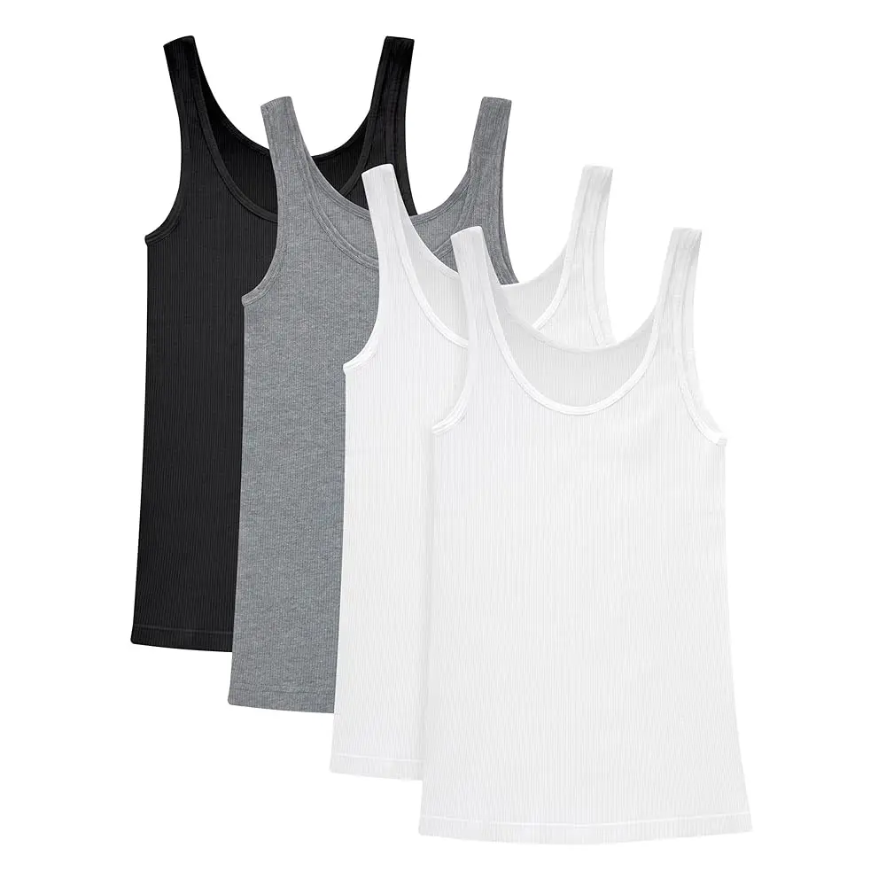 

Женские топы Originals Ribbed Tank Pack, мягкие хлопковые топы в рубчик для женщин, набор из 4 штук