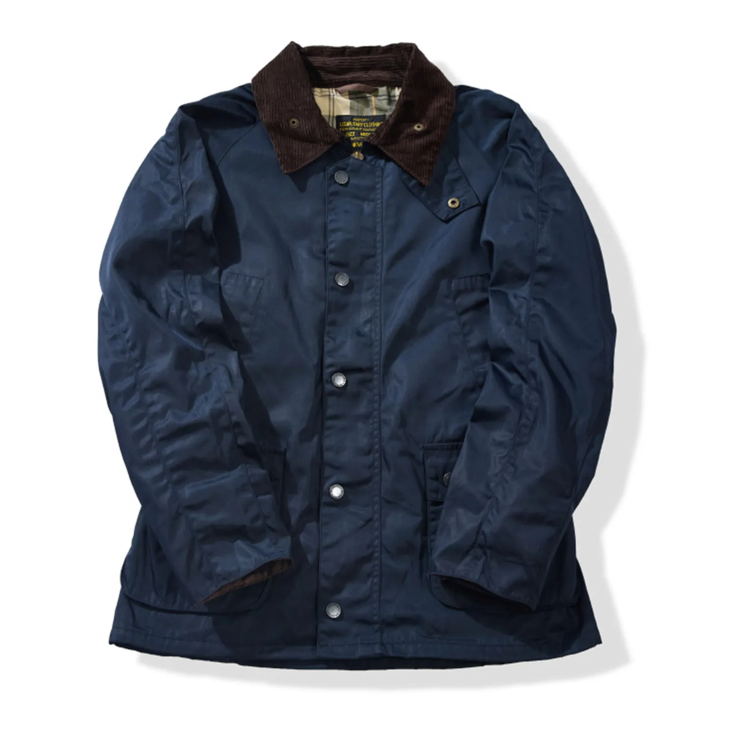 

British Retro Casual Amekaji Waxed Hunting Oil Wax Jacket Medium Length Windbreaker, Customized Waist Fit