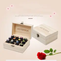 Essential Oil Storage Wood Box Aromatherapy Organizer 9-32 Compartment Storage Box 5-15ML Essential Oil Display Box With Sticker