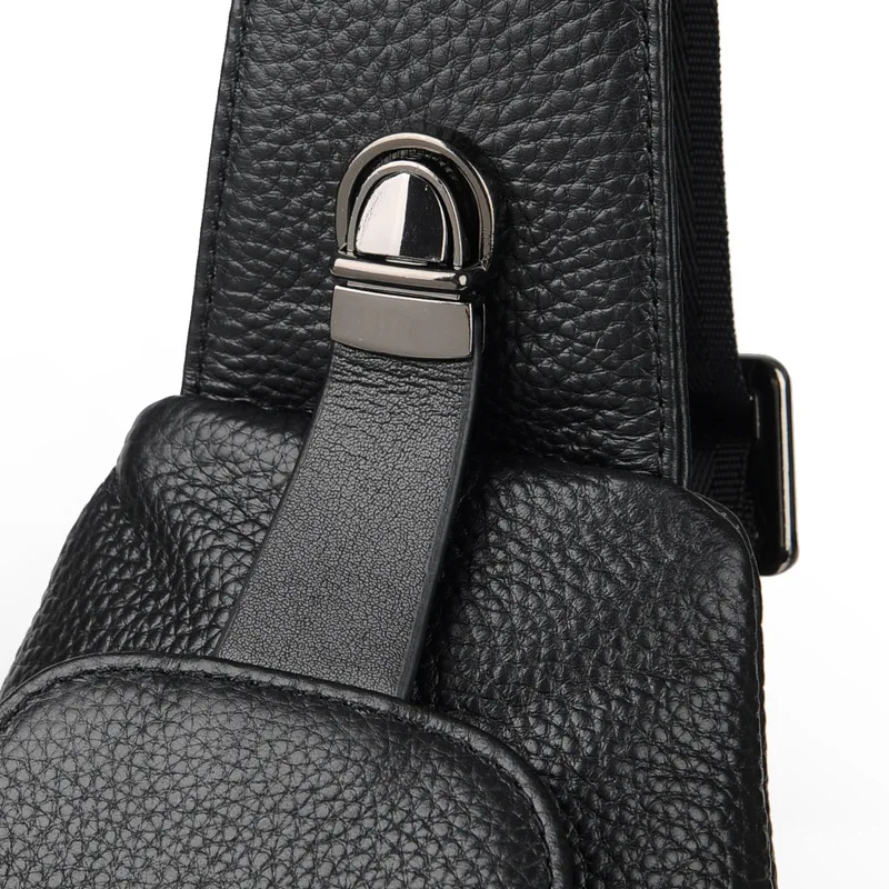 Imagem -04 - Bolsa de Peito de Couro Genuíno Casual Masculina Bolsa Luxuosa do Estilingue do Couro Bolsa Tiracolo Multifuncional Nova Marca Venda Quente