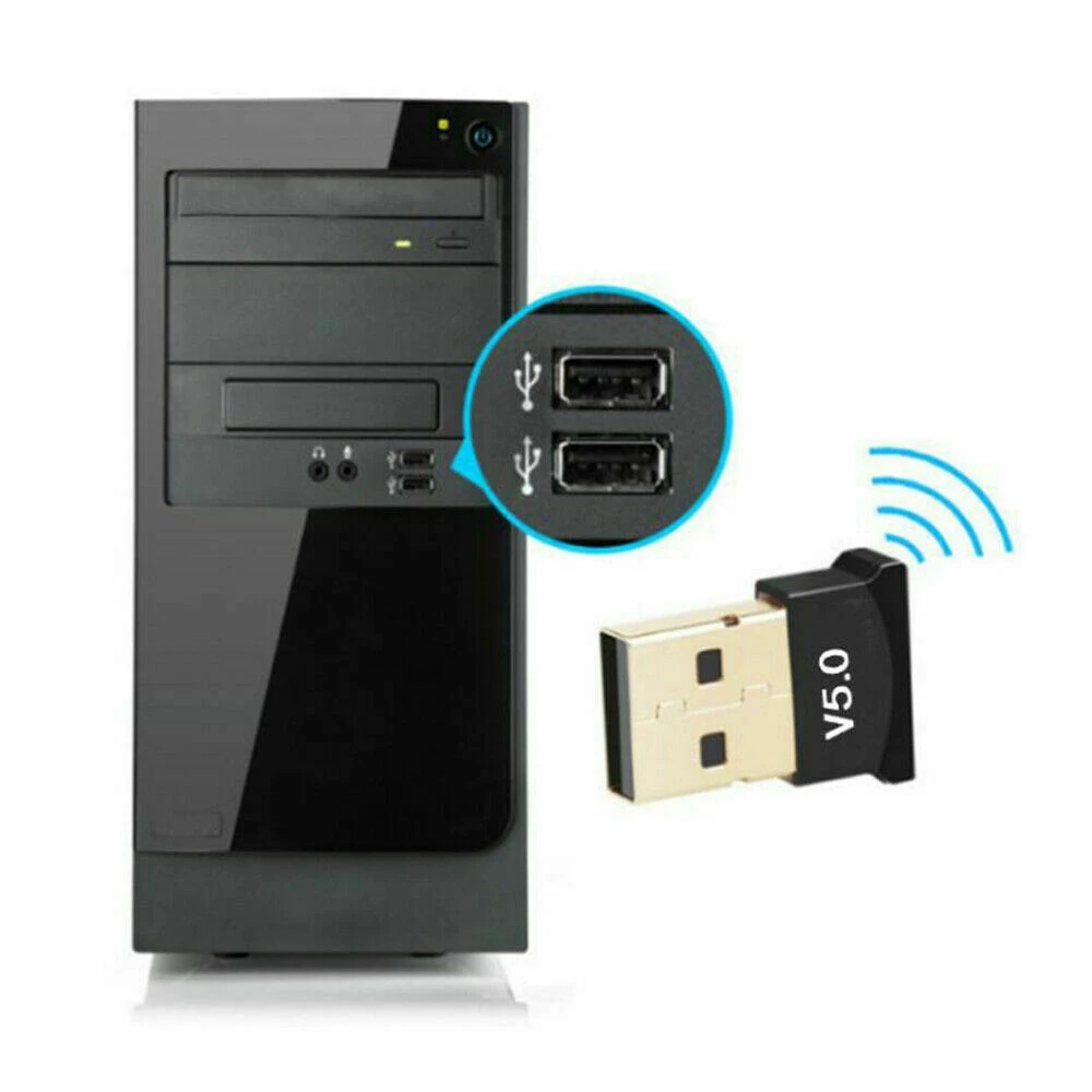 B68C USB Bluetooth 5.0 Adapter Wireless Dongle Stereo Receiver Audio Sender For PC Computer Laptop Earphone TV Transmitter