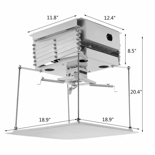 Proyector de techo oculto BNT RS232, Control central, elevador eléctrico motorizado, montaje de techo con soporte