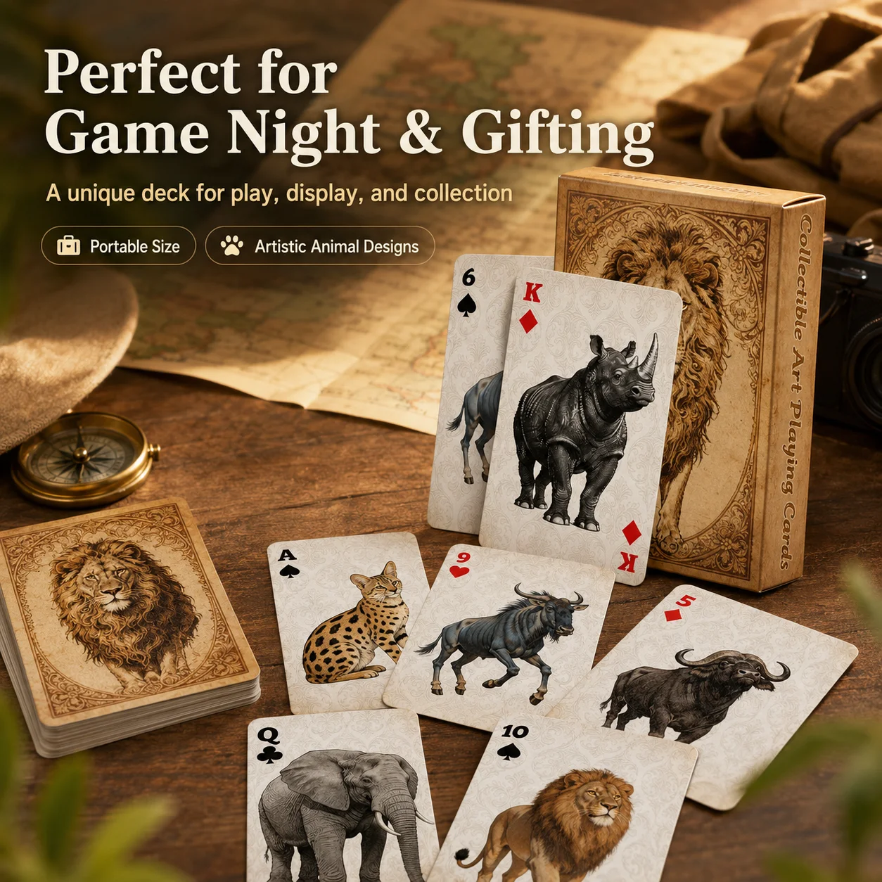 Vintage Collectible Playing Cards - 1A set Vintage Wildlife Animal Playing