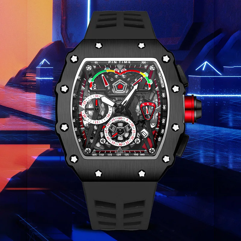 

Luxury Trend Quartz Men's Watches Calendar Waterproof Chronograph Luminous Multi Function Fancy Hip Hop Watch Reloj Relogio