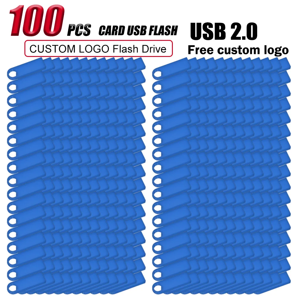 

100 Pcs/lot Free custom Logo metal Flash Drive 2.0 64GB 32GB 8GB 4GB memory Flash USB Stick pen drive 128mb 512mb PenDrive 2.0
