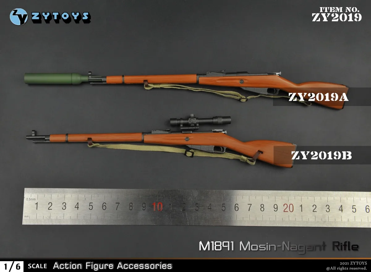 

1/6 Scale M1891 Mosin Nagant Rifle Weapon Model Army Soldier Accessories ZY2019 Plastic for 12inch Action Figures Collection