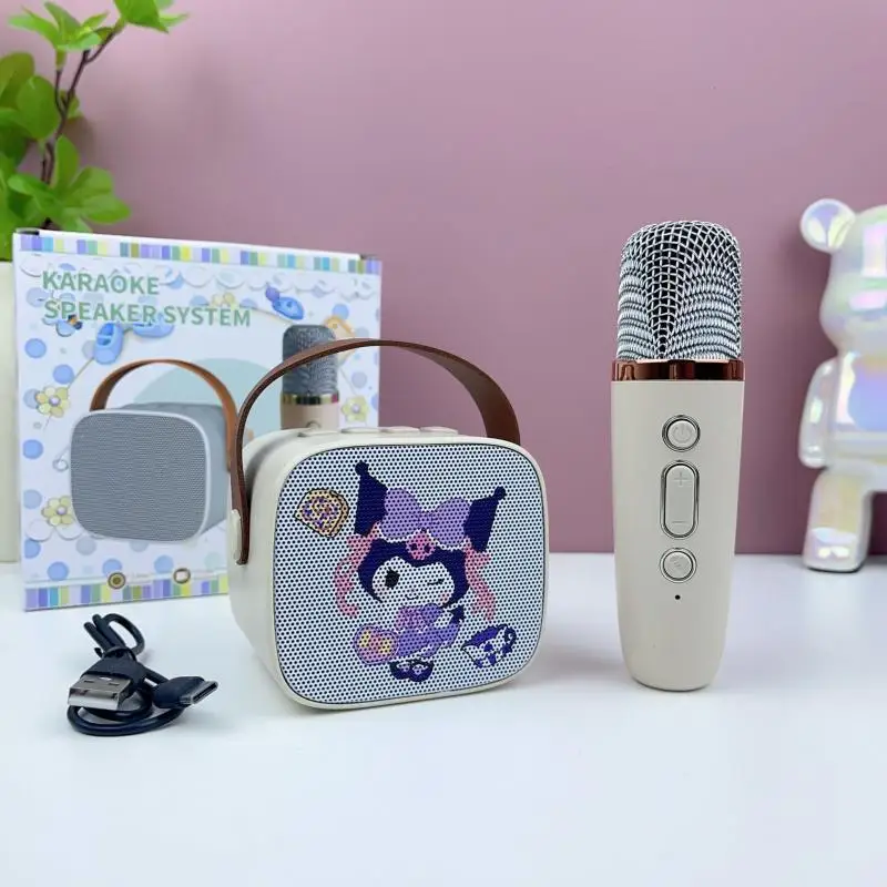 Sanrios Audio Hellokitty Kuromi Cinnamoroll śpiewający mikrofon Bluetooth bezprzewodowa domowa Ktv dla dzieci zbierająca plenerowe rozrywki