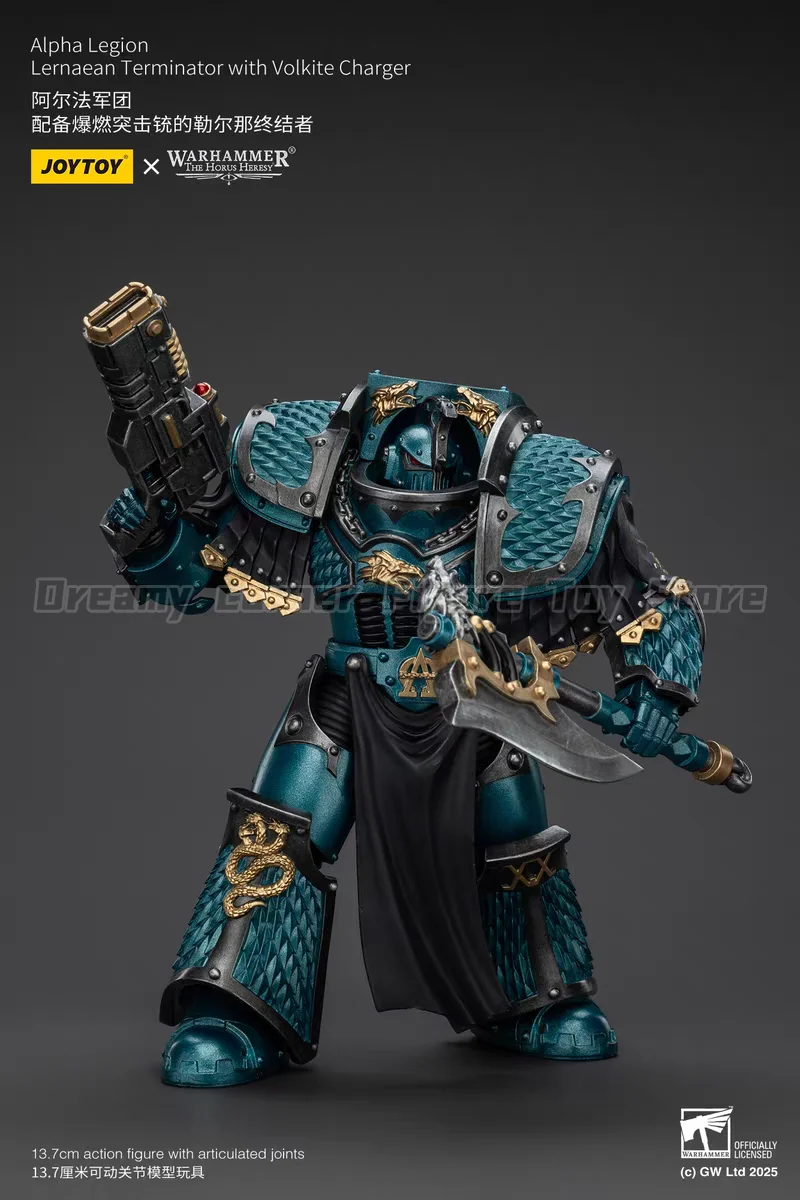 

【In Stock】JOYTOY Warhammer 40K Alpha Legion Lernaean Terminator with Volkite Charger 1/18 Action Figure Models Toys