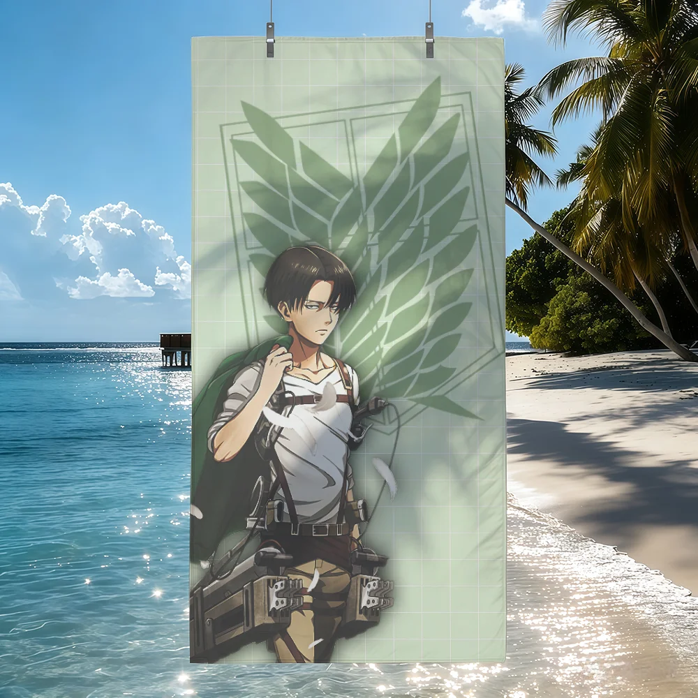 Anime A-AttackS On T-TitanS L-Levi CUTE Towel Soft Pool Gift For Travel Gym Shower Camping Quick Dry Sports Beach Towels