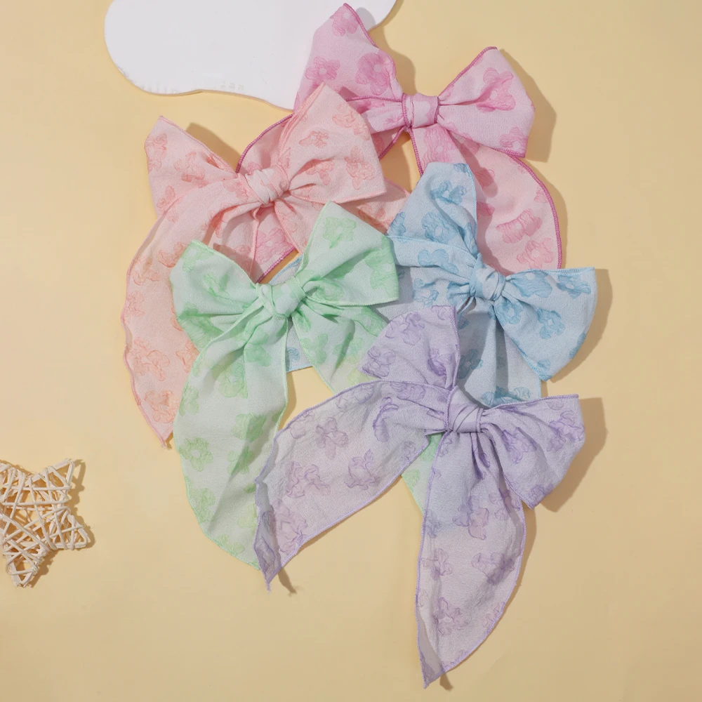 

Bulk 32pc/lot 5.7inch Floral Prints Fable bow Hair Clips Baby Girls Hair Accessories Kids Bowknot Hairpins Kid Barrette Headwear