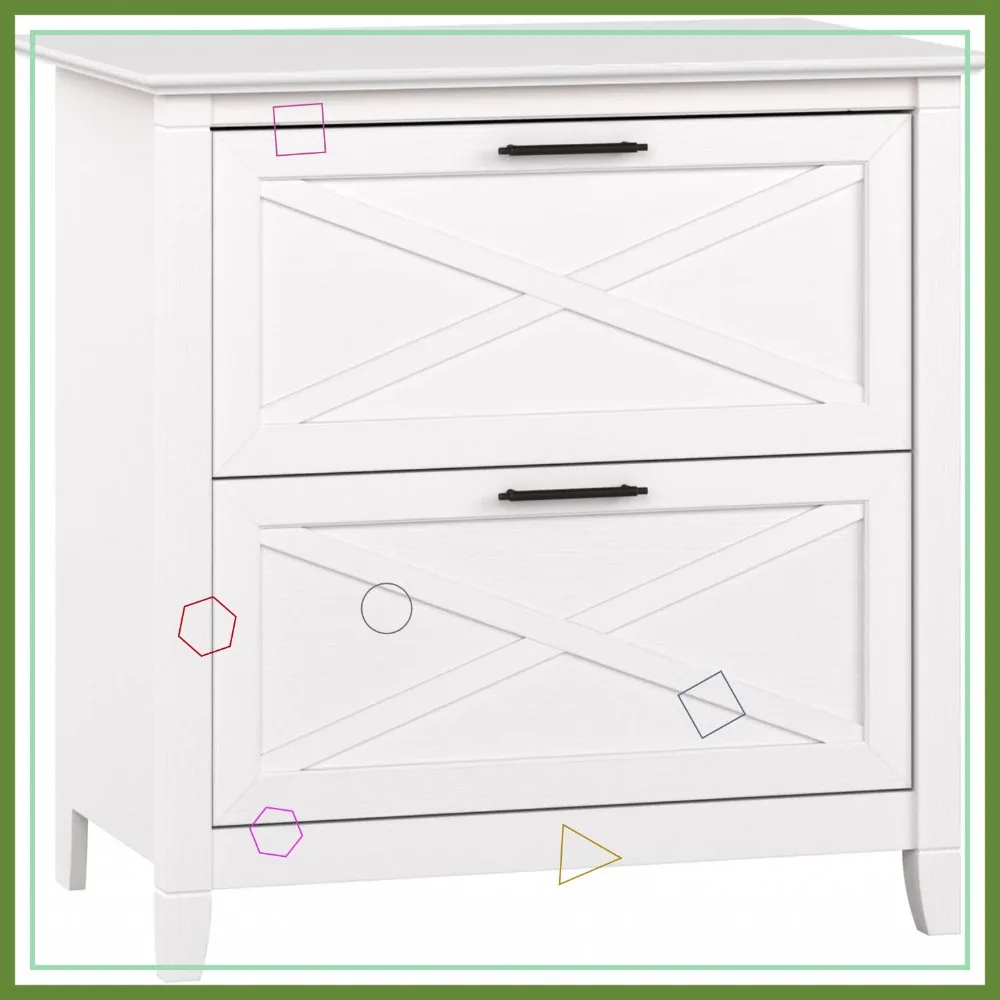 

Комод для документов из чистого белого дуба с 2 выдвижными ящиками, тумба для хранения документов для домашнего офиса с ящиками