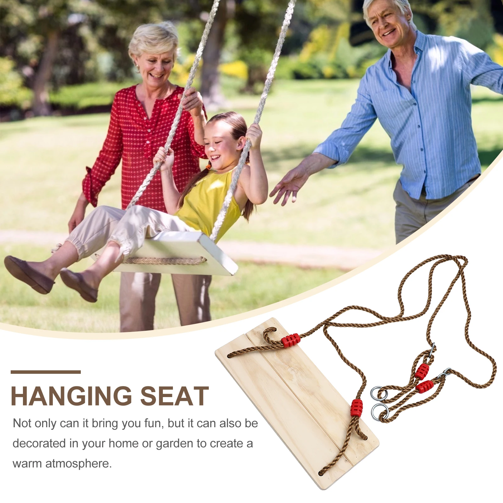 Pine Swing Safe Medium Kids Wood Hanging Chair Wooden Simple Child Outdoor Seat