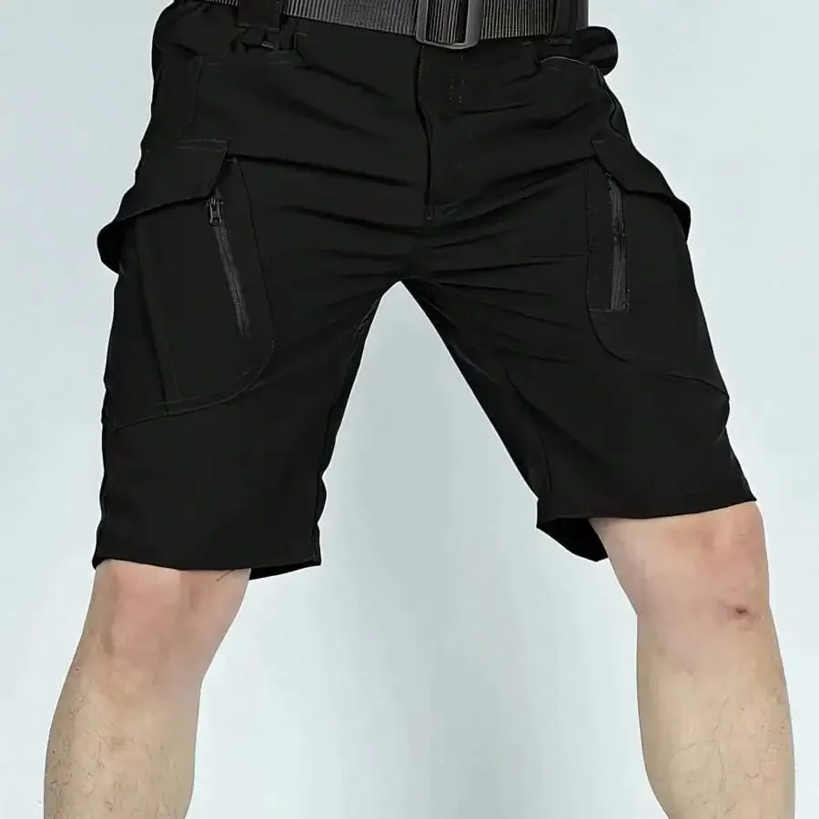 

Mens Quick Dry Tactical Cargo Shorts, Knee Length, Stretch Nylon, Breathable For Outdoor Hiking Running