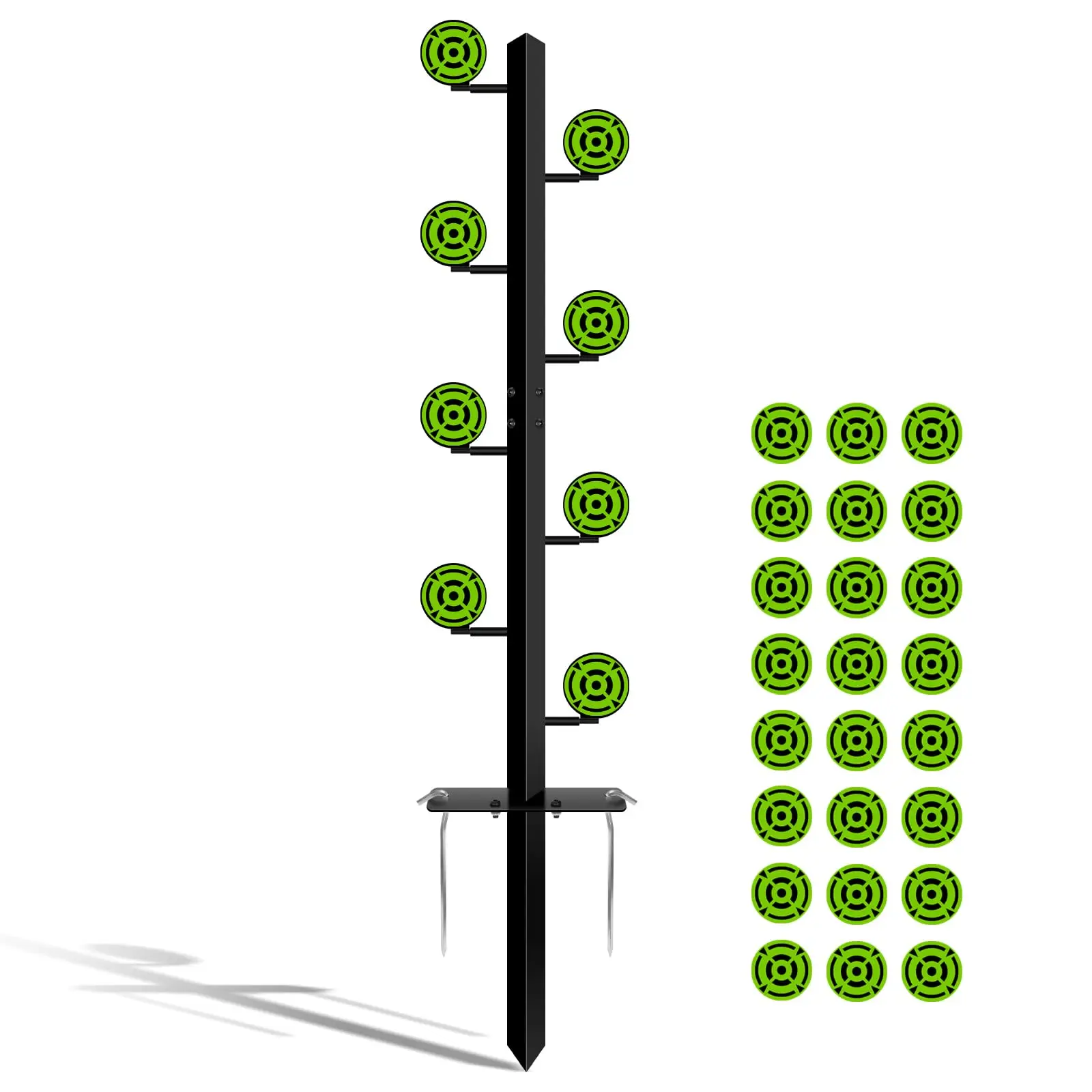 Ideagle Metal Swing Dueling Tree Target Stand with 8 Steel Plates Heavy Duty Alloy Rotate Swing Target for Shooting Practice