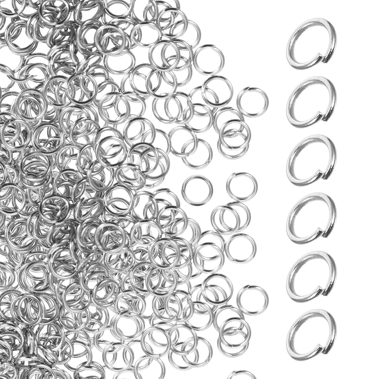 800Pcs Jewelry Stainless Steel Jump Rings 4Mm Open Connectors for Keychain Making Necklace Layer Clasp Repair DIY Projects view 6