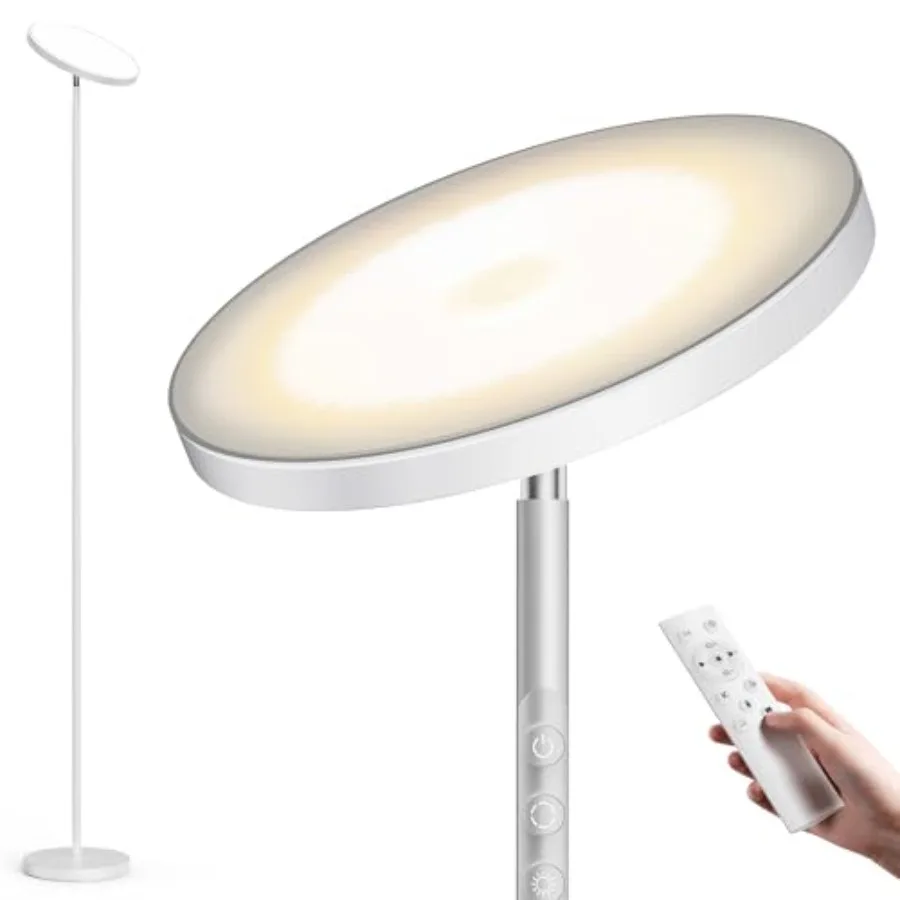 

Floor Lamp, 32W/2500LM Super Bright Dimmable Sky LED Modern Torchiere Standing Lamp, LED Floor Reading Lamp with 4 Color Temper