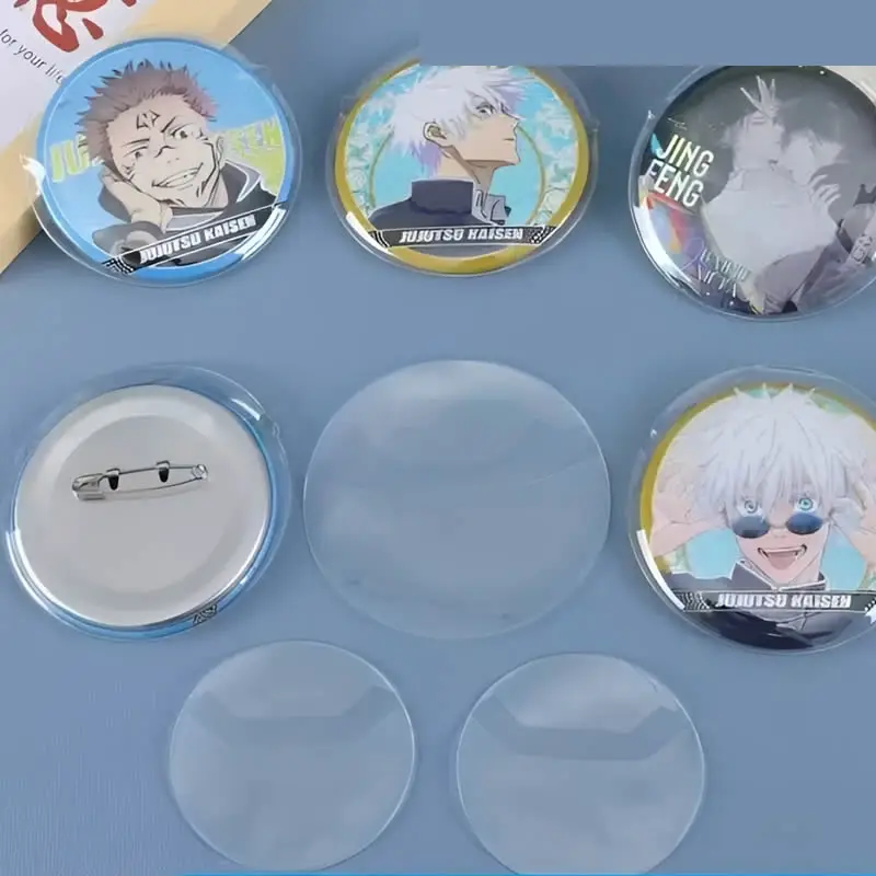 

Round Badge Sleeve Protector Ita Bag Pin Case Transparent Protective Holder Display Brooch Anime Cartoon Sleeves Pins Toy Gift