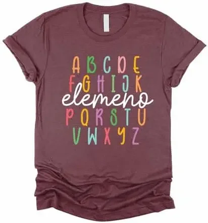 Футболка для учеников с алфавитом ABC Elemeno, женская футболка для учеников, женская футболка для студентов
