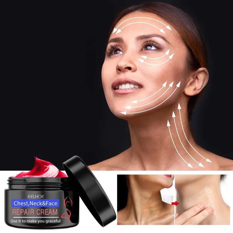 Creme de pele facial reparação peito pescoço rosto pele hidratante nutritivo reduzir rugas cuidados delicado creme de brilho