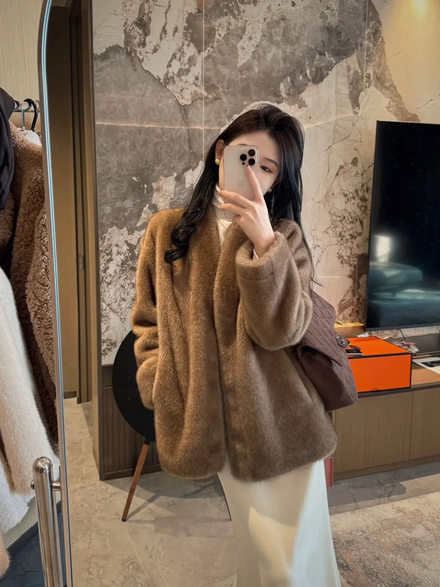 

Пальто из искусственного меха, длинные женские пальто, женские ветрозащитные пальто в горошек, демисезонные женские феи, модный подол, смешанный ремешок, утолщенные термодвойные двойные