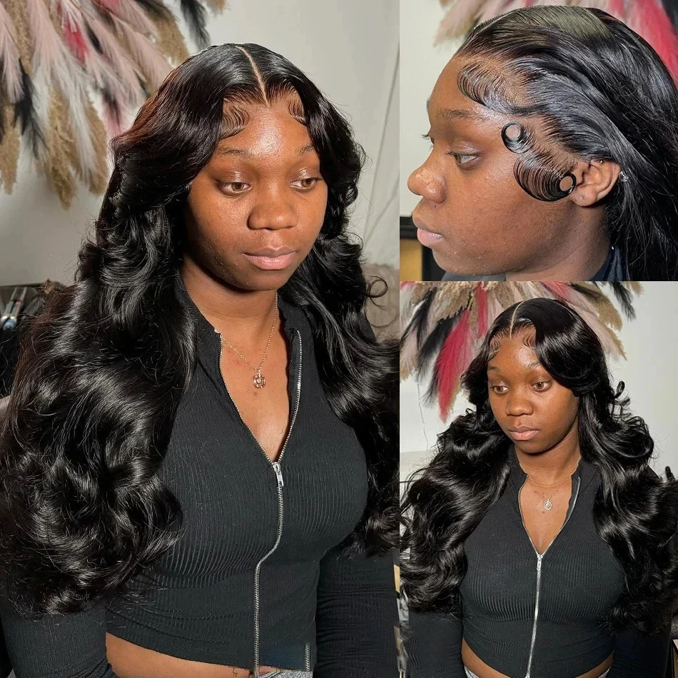 250% 4x4 5x5 إغلاق شعر مستعار الجسم موجة غلويليس شعر مستعار شعر الإنسان 13x6 HD الدانتيل الباروكة الأمامية البرازيلي شفافة 13x4 الدانتيل الجبهة الباروكات #5