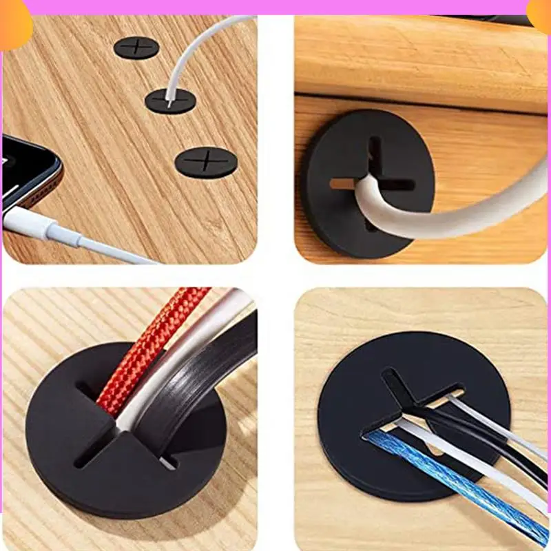 

A23P Dust Plug Soft Silicone Wire Hole Cover Black Seal Ring Opening 25Mm Desktop Hole Cover