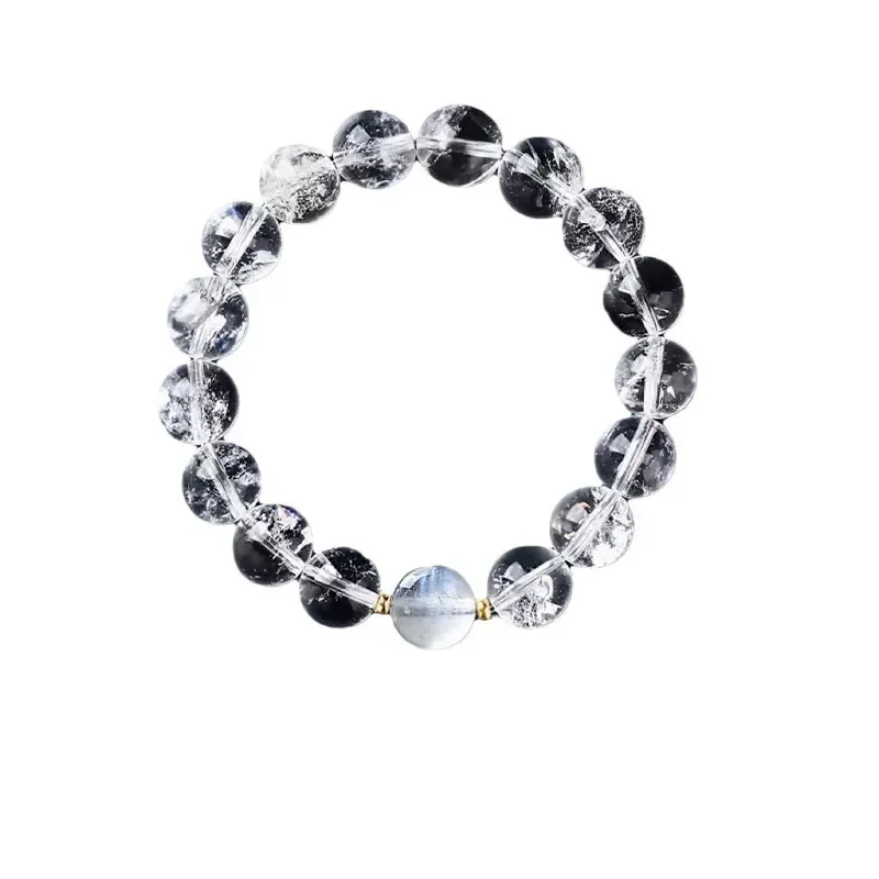 Natural Asai White Crystal Bracelet Couple Moonstone Bracelet Premium Sense Internet celebrity Same Couple Bracelet