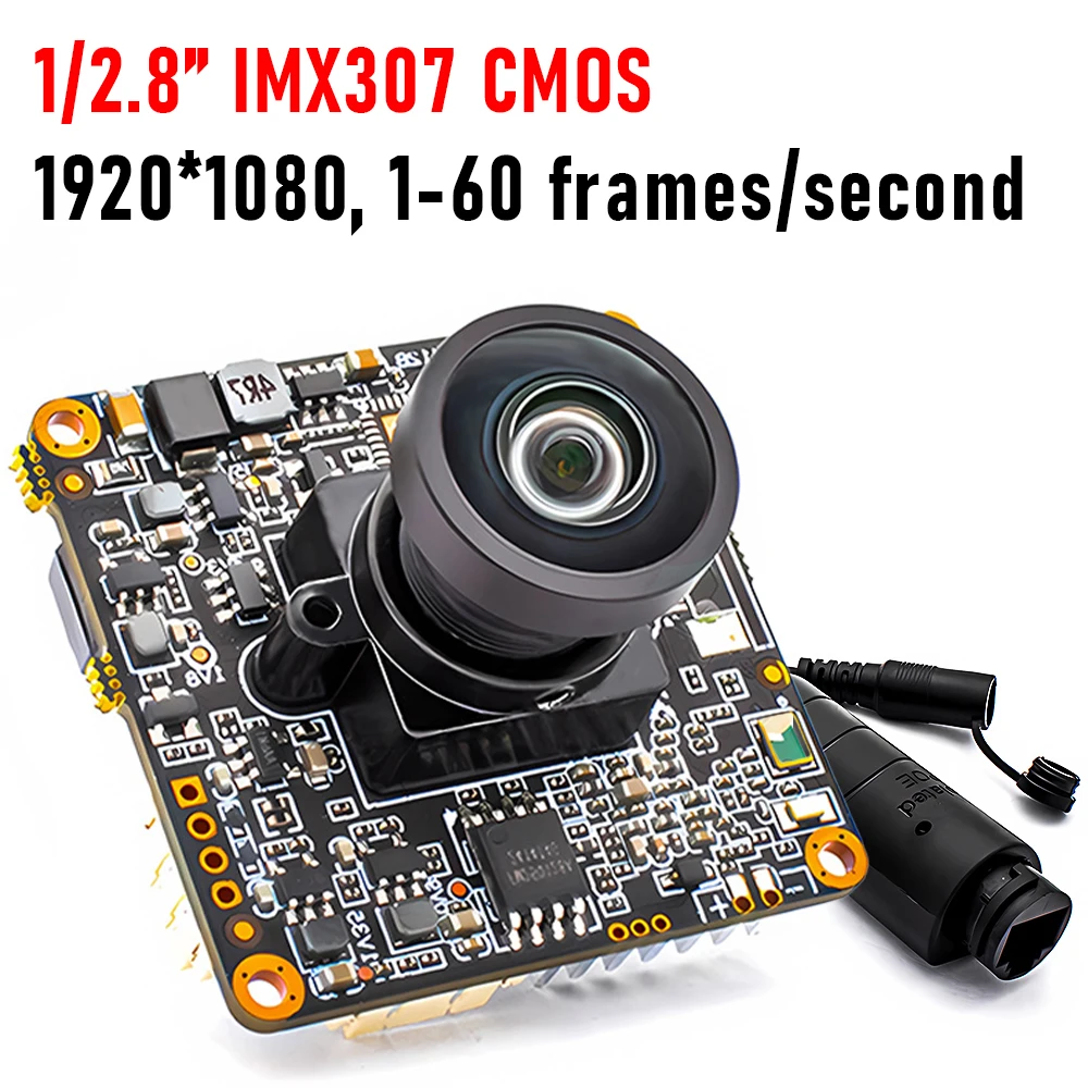 1080P60FPS POE IP Camera Module IMX307 CMOS No Distortion M12 Mount Lens Onvif RTSP High Speed Network Camera for Machine Vision