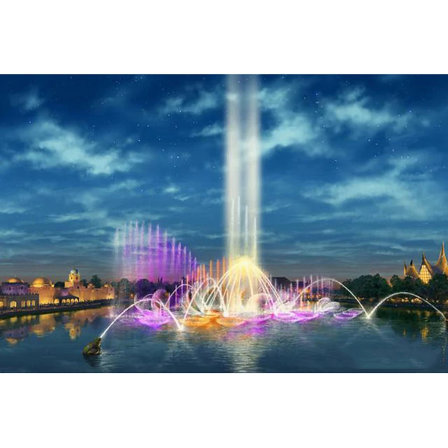 5D Diy Diamond Painting Holland Efteling Park Fountain Picture Embroidery Full Drill Diamond Mosaic Cross Stitch Kits Home Decor