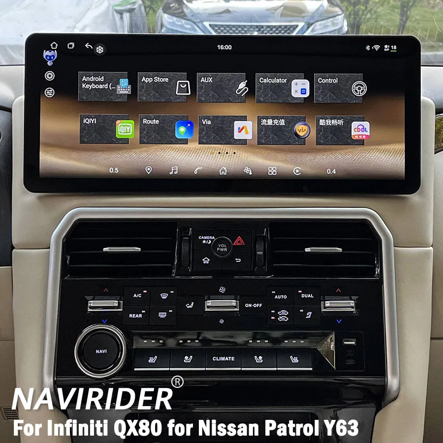 

17inch Android 15 128GB Car Radio Stereo For Infiniti QX80 Nissan Patrol Y63 2010-2022 Navi GPS Qled Screen Wireless Carplay