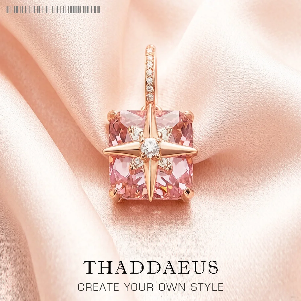 Rosévergoldeter Stern mit Steinanhänger, brandneuer Modeschmuck, romantisches Geschenk für Frauen