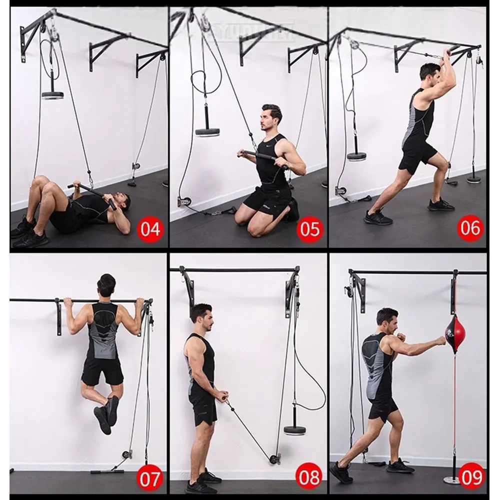 Pull Bar Fitness Station, Double Pole Wall Mounted Gantry, Heavy Duty Barbell Rack for Home Gym