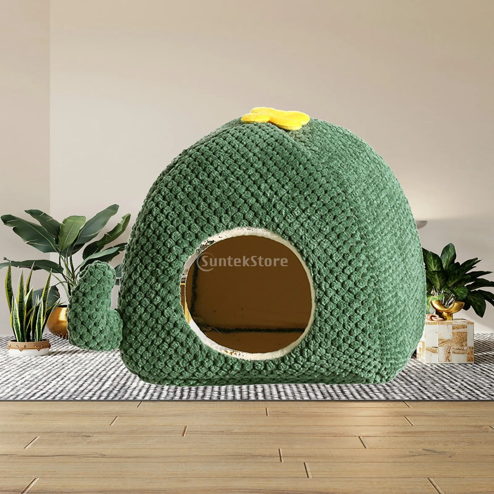 Guinea Pig Bed House Plush Double Thick Sleeping Cave Small Animal Bed Secure Wrap Design Indoor