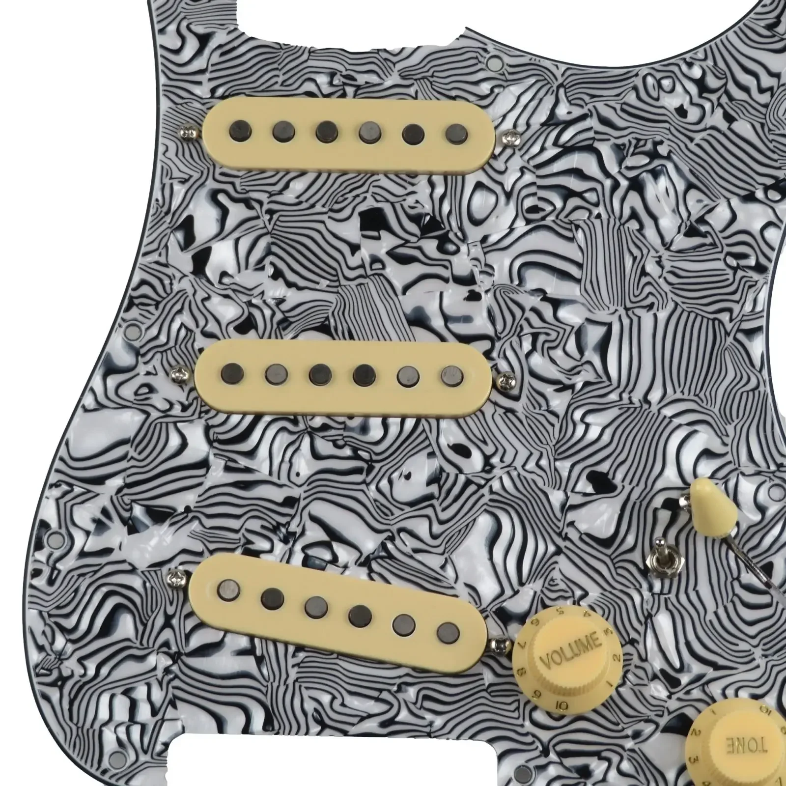 

Loaded Pickguard Pickups Guitar Alnico 5 Pickups SSS Single Coils Pickups /Yellow Pickup Covers Set