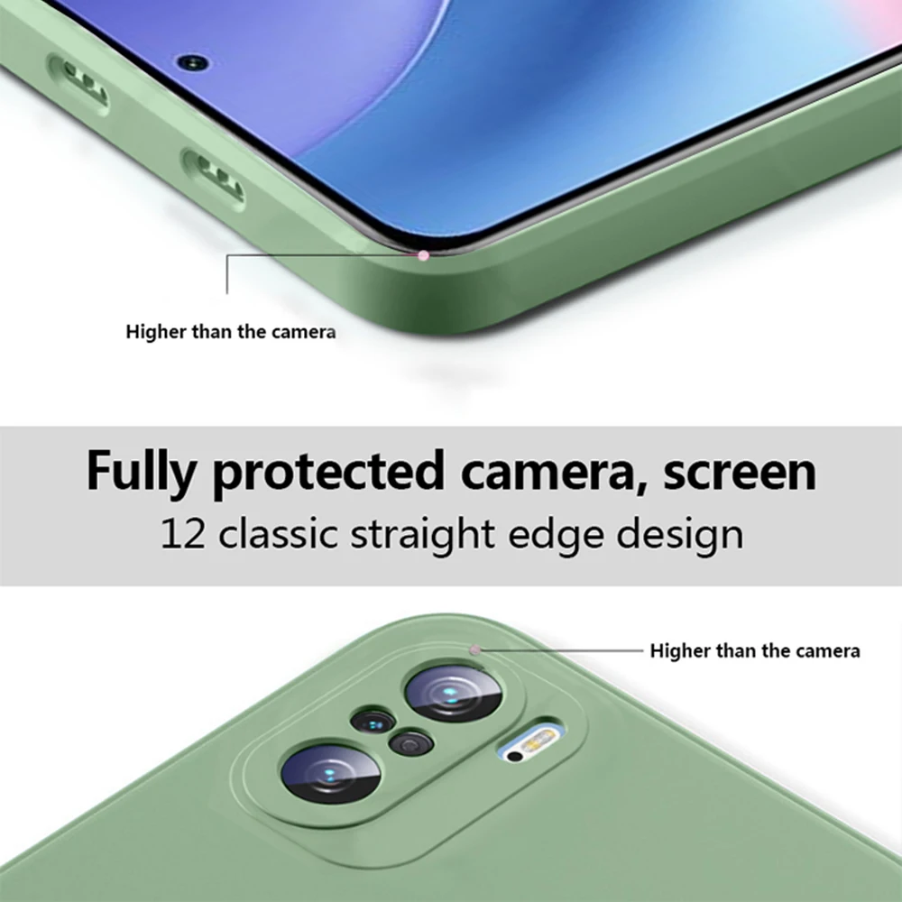 Original Square Liquid Silicone Case for Xiaomi POCO F2 Pro Camera Lens Protective Soft Phone Back Cover F2Pro Shockproof Armor