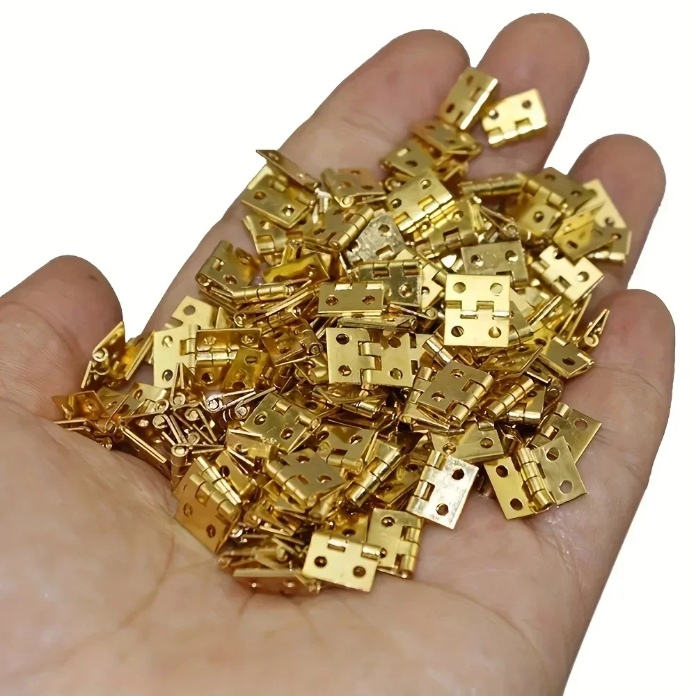 25 pieces of miniature gold mini metal hinges, suitable for cabinet furniture accessories, cabinet household hardware