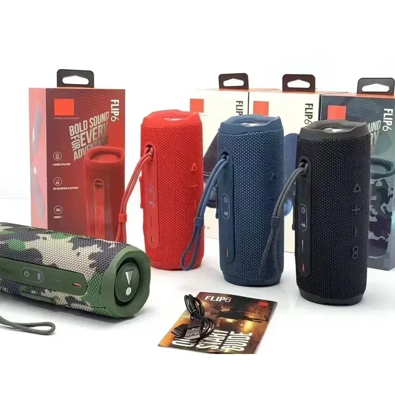 المحمولة اللاسلكية المسرح المنزلي سمّاعات بلوتوث مكبرات الصوت المزدوجة TWS متعددة الوظائف في الهواء الطلق بطاقة مضخم صوت الموسيقى ل Flip6