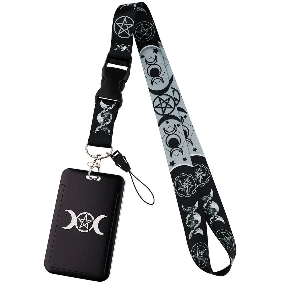 

Cartoon Sun Moon Name Card Holder Hanging Rope Lanyard Badge Holder Neck Straps ID Card Holder