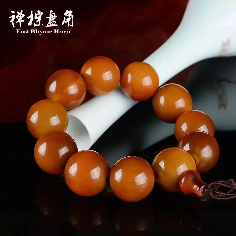 Authentic Tibetan natural with gold thread, men's accessory, yak horn bracelet hanging on a car or for han