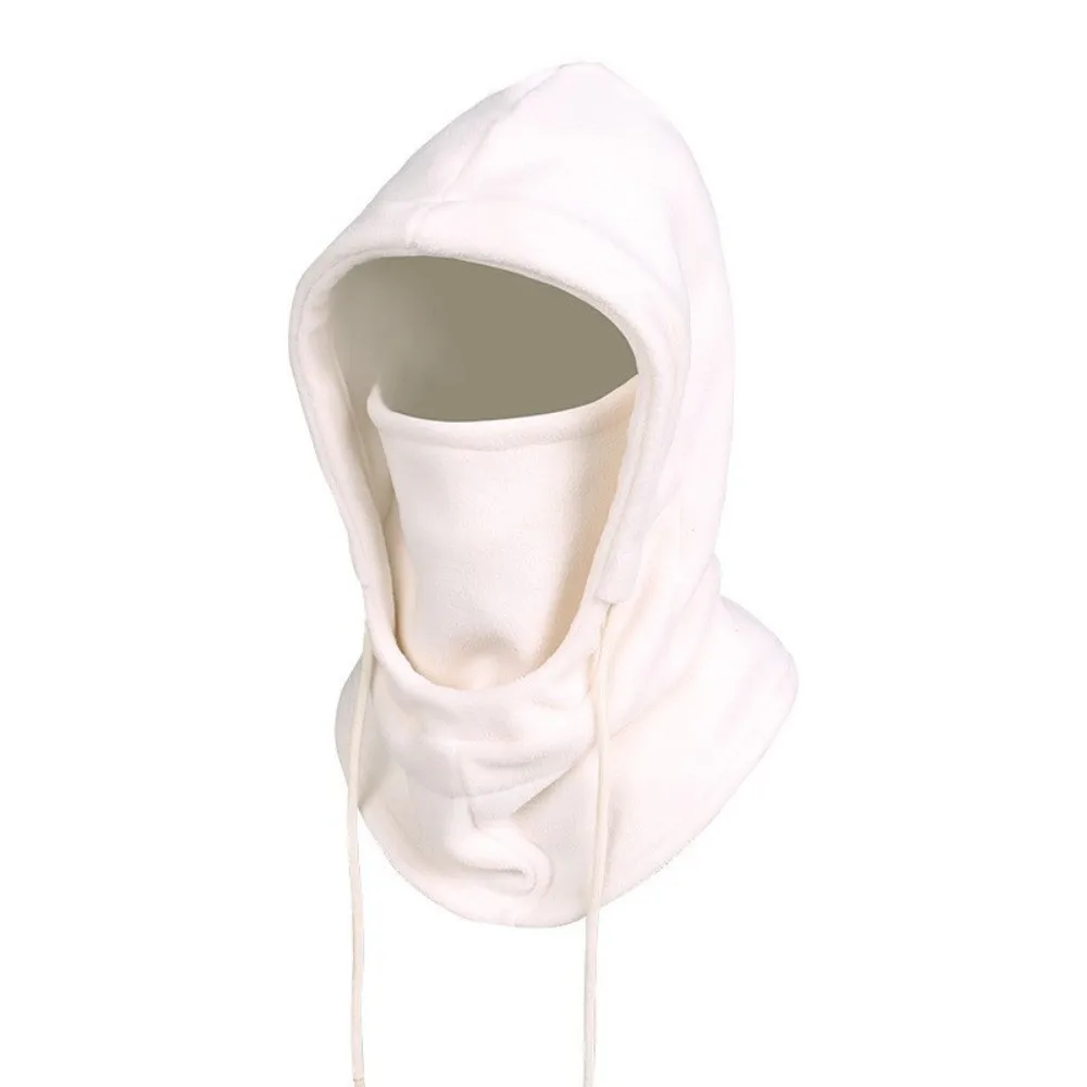 Holiday Plush Lined Balaclava Hat Windproof Warm Thermal Face Cover Scarf Zipper Closure Hand Washable Hooded Scarf Winter