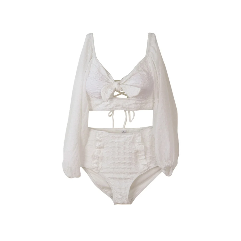 

2 Pcs/set Swimsuit Sunbathing Swimming Polyester Swimwear Beach Wear